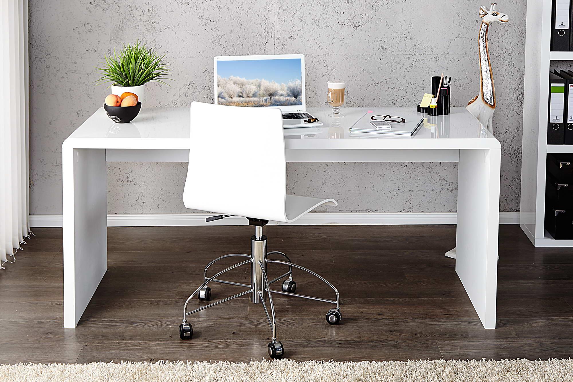 róasztal Barter 120cm fehér, magas fény, home office