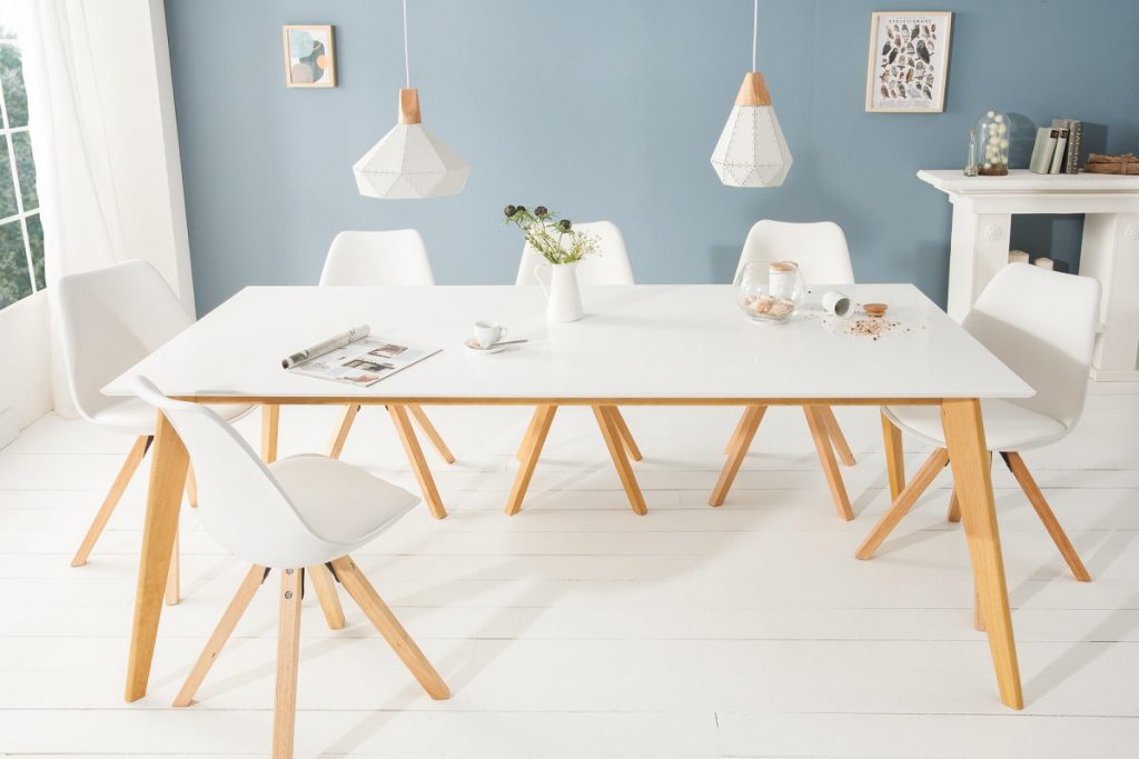 Stílusos étkezőasztal Sweden, 160 cm, fehér